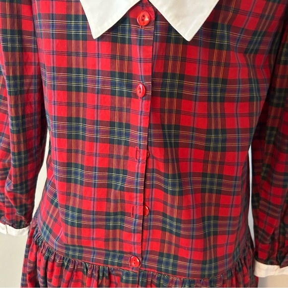 Eileen West Vintage Red Plaid Dress - Picture 5 of 7